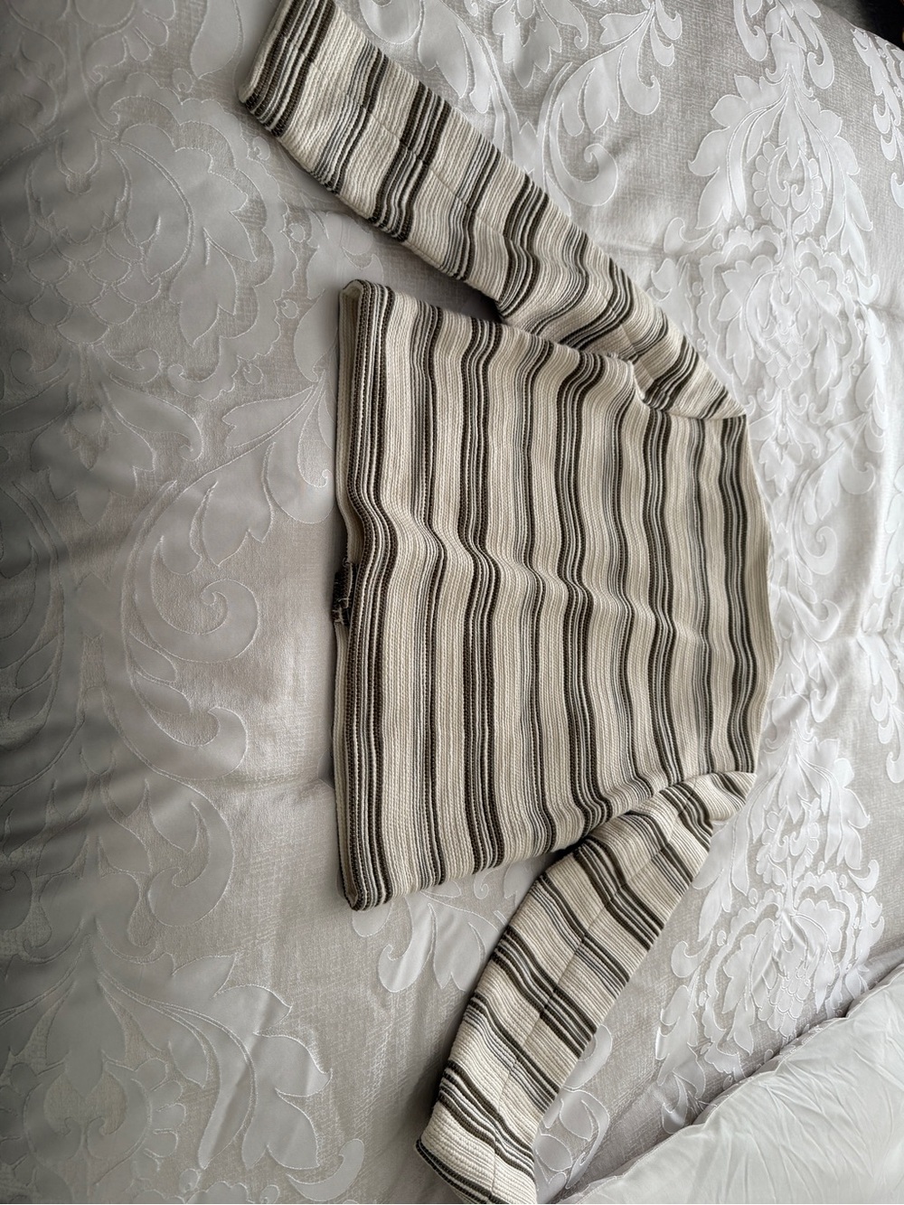 Madewell Cream, Brown & Black Striped Crewneck Sweater